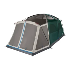 Coleman Skylodge™ 12-Person Camping Tent With Screen Room, Evergreen 16 Coleman Skylodge™ 12-Person Camping Tent With Screen Room, Evergreen -Campout Gear Shop 12P CbnCnvetnlExtrnlScrnRm EG 1 FrontAngleRight FlyOff WindowsUp