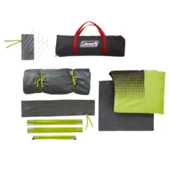 Coleman 4-Person Dark Room Sundome Tent 14 Coleman 4-Person Dark Room Sundome Tent -Campout Gear Shop 2000032253 coleman dark room tent 4p unassembled green turquoise high angle 1