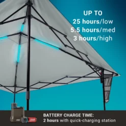 Coleman OneSource™ 10 X 10 Canopy Shelter With LED Lighting & Rechargeable Battery -Campout Gear Shop 2000035460 OneSource ATF 4 1