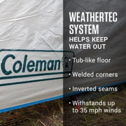 Coleman 4-Person Cabin Tent With Screened Porch, Evergreen 13 Coleman 4-Person Cabin Tent With Screened Porch, Evergreen -Campout Gear Shop 2000035607 Congaree ATF 3 1 2