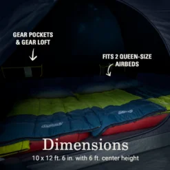 Coleman Skydome™ 6-Person Screen Room Camping Tent With Dark Room™ Technology -Campout Gear Shop 2155647 ATF6