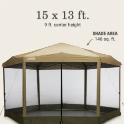 Coleman Back Home™ 15 X 13 Screen Canopy Tent 15 Coleman Back Home™ 15 X 13 Screen Canopy Tent -Campout Gear Shop 2156412 ShelterBackhome15x13 LightOak ATF7