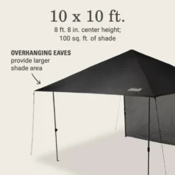 Coleman OASIS™ Lite 10 X 10 Canopy With Sun Wall -Campout Gear Shop 2156421 OasisLite10x10CanopySunWallBlack ATF5