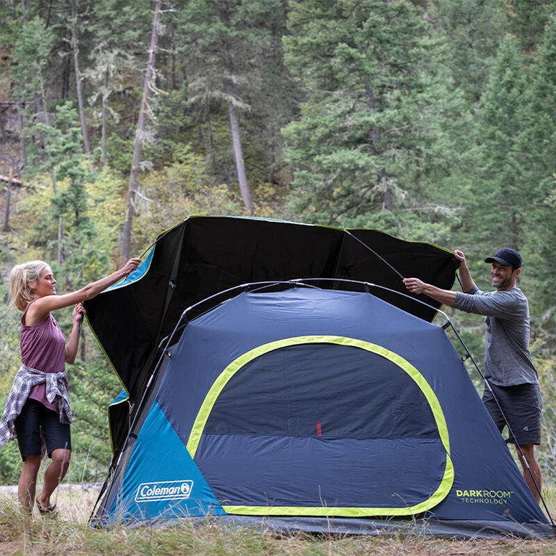 Coleman Dark Room Skydome 4-Person Camping Tent, Blue 16 Coleman Dark Room Skydome 4-Person Camping Tent, Blue - Image 14