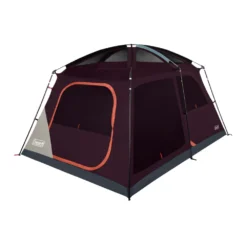 Coleman Skylodge™ 8-Person Camping Tent, Blackberry 16 Coleman Skylodge™ 8-Person Camping Tent, Blackberry -Campout Gear Shop 8P CbnCnvntnlIntrnlScrnRm Blckbrry 1 FrontAngleRight FlyOff WindowsUp