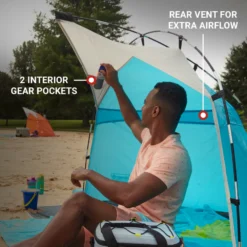 Coleman Skyshade™ Small Compact Beach Shade, Caribbean Sea -Campout Gear Shop Coleman 2000037508 Skyshade CaribbeanSea ATF6