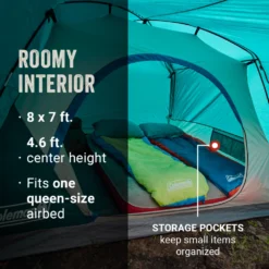 Coleman Skydome™ 4-Person Camping Tent With Full-Fly Vestibule, Evergreen 16 Coleman Skydome™ 4-Person Camping Tent With Full-Fly Vestibule, Evergreen -Campout Gear Shop Coleman 2000037516 Skydome FullFlyVest 4P ATF6