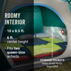 Coleman Skydome™ 6-Person Camping Tent With Full-Fly Vestibule, Evergreen -Campout Gear Shop Coleman 2000037518 Skydome FullFlyVest 6P ATF6