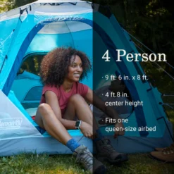 Coleman® Camp Burst™ 4-Person Camping Tent -Campout Gear Shop Coleman CampBurstTents 4P ScubaBlue ATF6