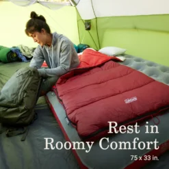 Coleman Flatlands™ 30°F Sleeping Bag -Campout Gear Shop Coleman Flatlands SleepingBags 30F Mahogany ATF5