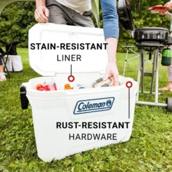 Coleman 316 Series™ 52-Quart Marine Hard Cooler -Campout Gear Shop Coleman MtLoganATF 52 QT Marine 04retouchedLid