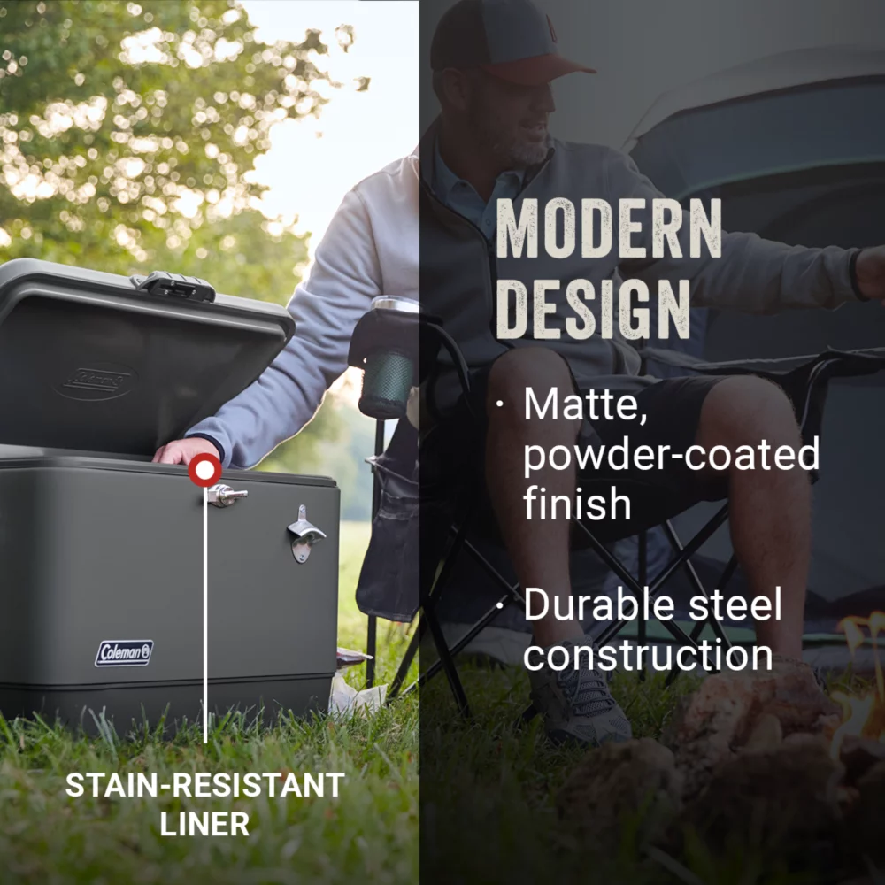 Coleman Reunion™ 54-Quart Steel Belted® Matte Cooler, Midnight 4 Coleman Reunion™ 54-Quart Steel Belted® Matte Cooler, Midnight - Image 2
