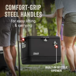 Coleman Reunion™ 54-Quart Steel Belted® Matte Cooler, Midnight 11 Coleman Reunion™ 54-Quart Steel Belted® Matte Cooler, Midnight -Campout Gear Shop Coleman SteelBelted Midnight ATF3
