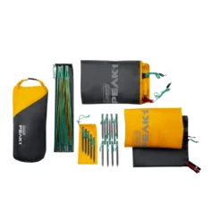 Coleman PEAK1™ 1-Person Backpacking Tent​ -Campout Gear Shop Peak1 BackpackingTent 2P Overhead Bag Contents 0003 v3 1