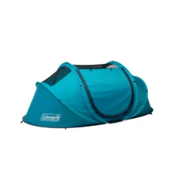 Coleman 2-Person Camp Burst™ Pop-Up Tent -Campout Gear Shop PopUpTent 2P ScubaBlue Hero 3 4 Fly Off 0004 v2