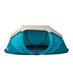 Coleman 4-Person Camp Burst™ Pop-Up Tent -Campout Gear Shop PopUpTent 4P ScubaBlue StraightOn Fly On 0003 v2